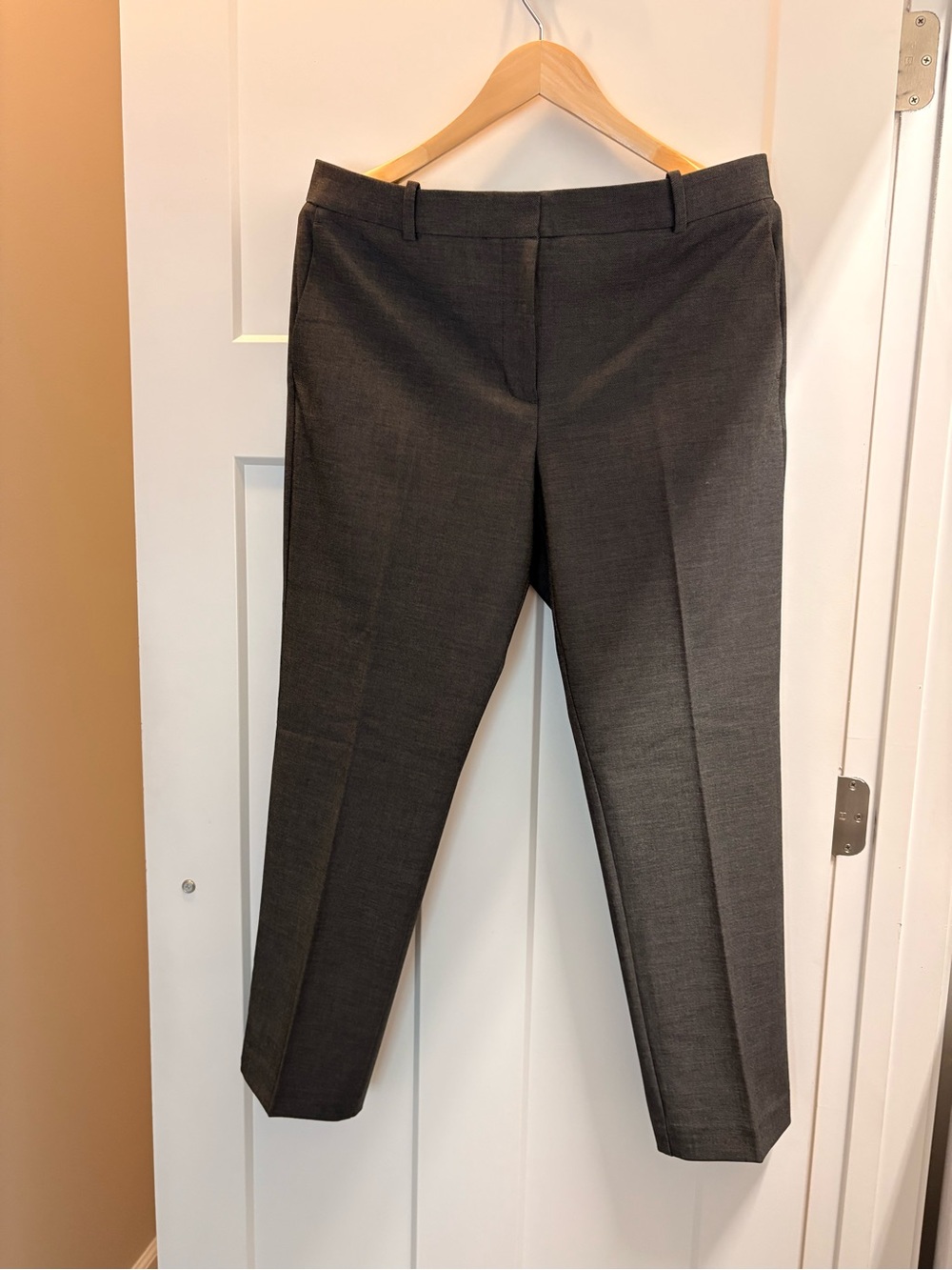 Ann Taylor Charcoal Gray Straight-Leg Dress Trousers